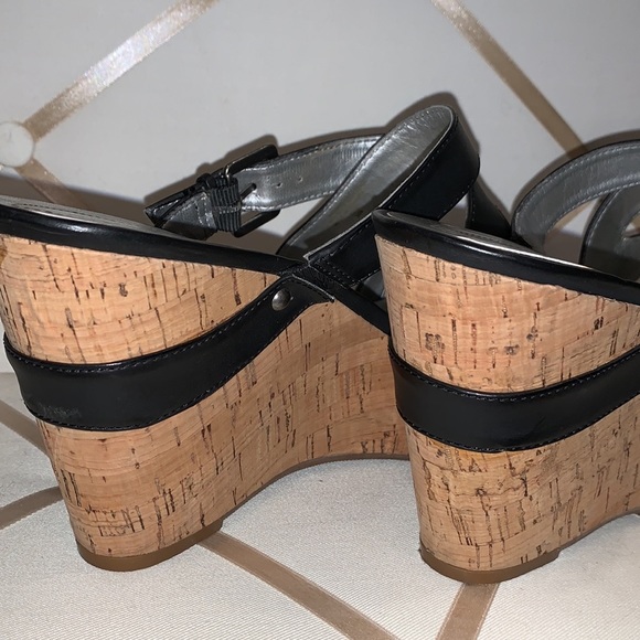 Guess  summer black and cork  Wedges Size 11 M - Picture 4 of 6